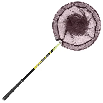 

Super sell-2.1M Collapsible Catch Fishing Net Foldable Carbon Long Handle Telescopic Fish Catching Landing Nets Gear