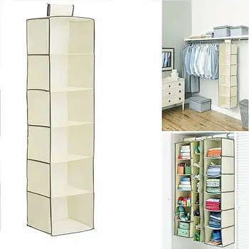 

Household Supplies Space Saver Storage Cabinets Hanging Wardrobe Multi-Layer Folding Shelves Shoe Home Portable 4 Section