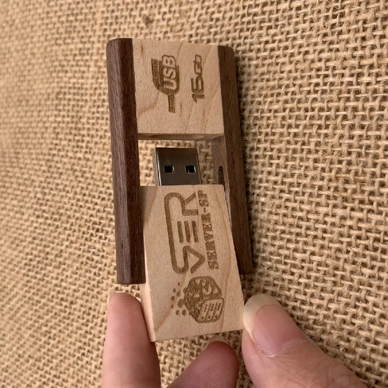 Новый вращающийся деревянный Usb флеш накопитель флешка деревянная 8 ГБ 16 32 64 карта