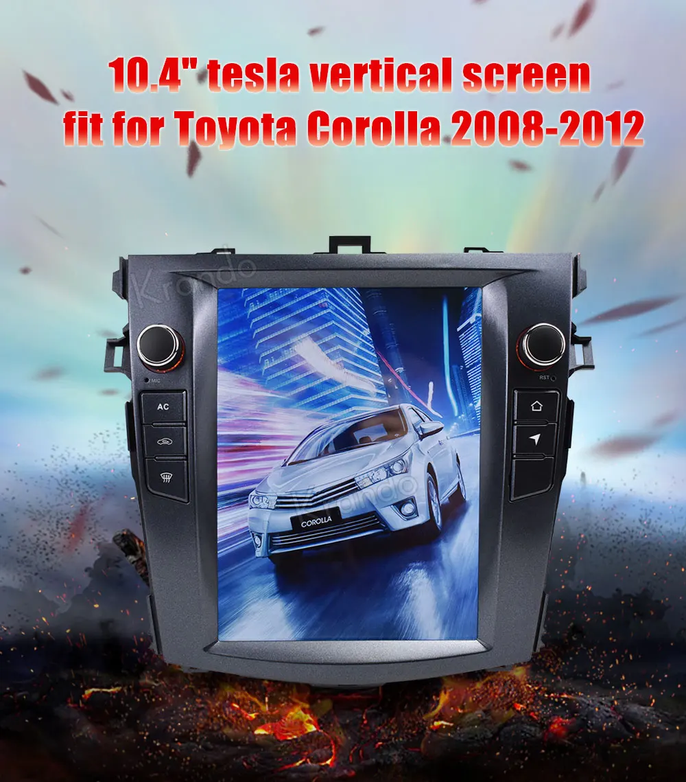Sale Krando Android 7.1 10.4" Tesla Vertical screen car multimedia player GPS for toyota Corolla 2008-2012 radio navigation system 0 Sale Krando Android 7.1 10.4" Tesla Vertical screen car multimedia player GPS for toyota Corolla 2008-2012 radio navigation system 0