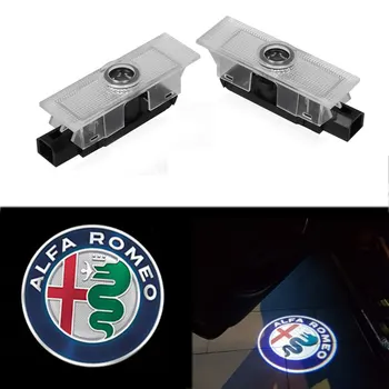 

2pcs Car Door Lights Led Logo Projector Welcome Light For Alfa Romeo Emblems 159 147 Giulia Giulietta Mito Stelvio Accessories