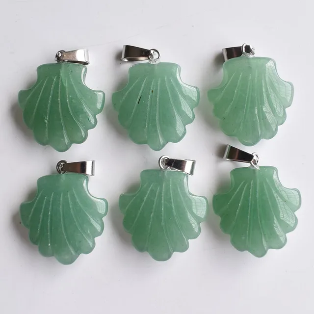Assortiment de pendentifs en Aventurine verte naturelle, fleur