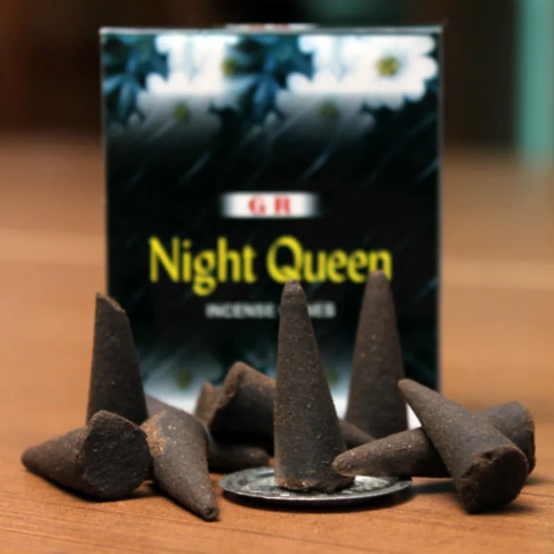 Night Queen T 17 видов Индийские благовония конусы натуральная ароматерапия сандаловое дерево Лаванда Роза Жасмин Франк благовония башня благовония s - Аромат: Night Queen