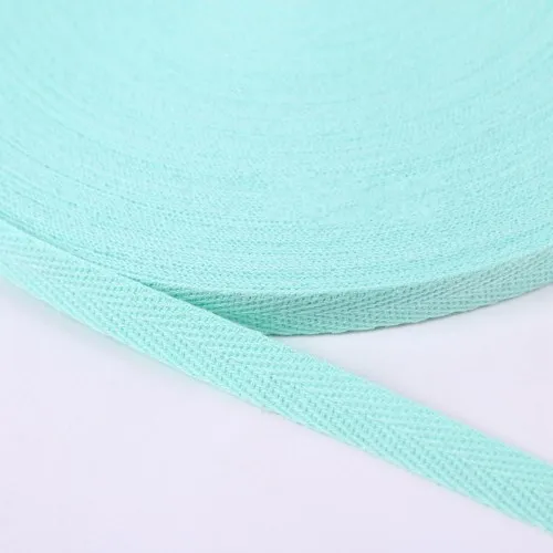 1 см 2 см Разноцветные елочные ленты хлопок тканая лента шитье оверлок ткань ремень DIY Аксессуары 3 метра - Цвет: 28 Light blue green