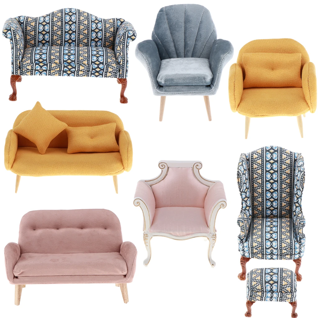 Sofa Armchair for 1/6 Dolls House Furniture Decorations