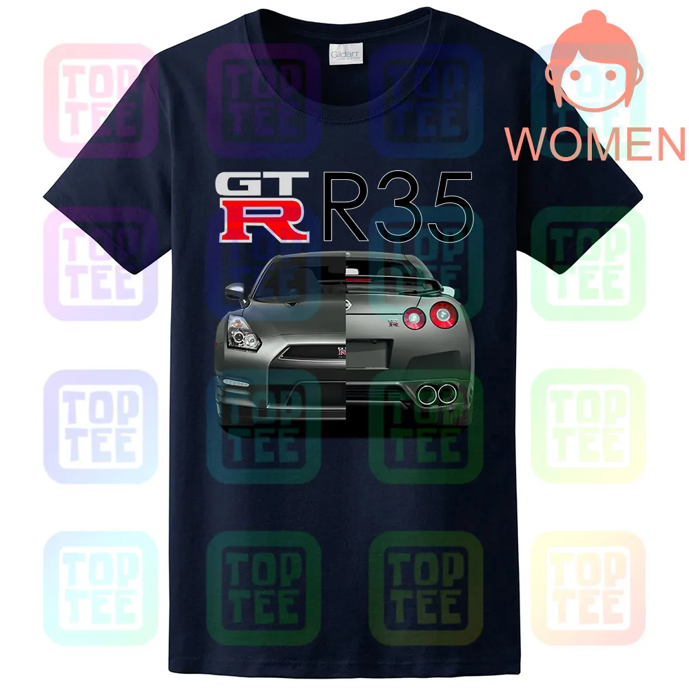 NISSAN GTR Skyline R35 R32 R33 R34 двигатель Замена значок турбо футболка - Цвет: Women Navy