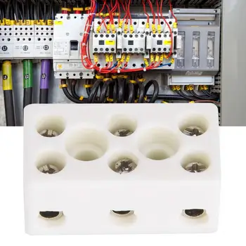 

10pcs 3 Way 24A Ceramic Terminal Block Wire Connector High Temperature Resistant Porcelain Terminal Block