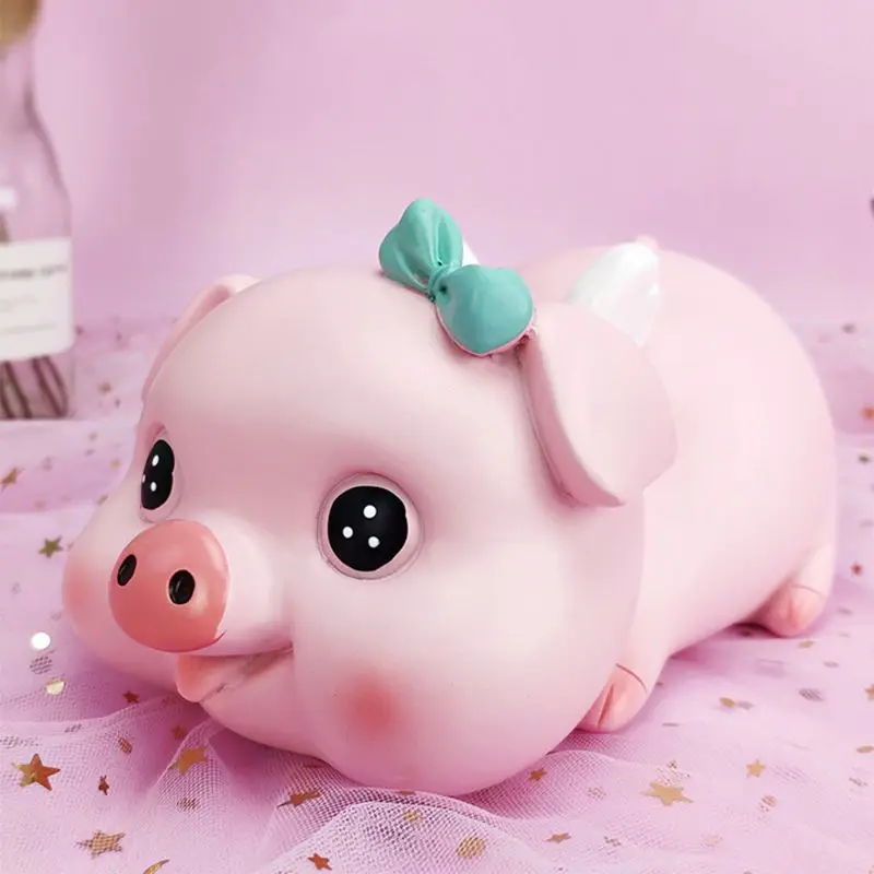 Розовая свинья монета копилка домашний декор Keepsake уникальный подарок для девочек и мальчиков