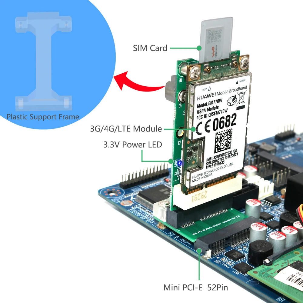 Сетевая карта Mini PCIE сетевой адаптер Riser Card Вертикальное Крепление для 3g 4G WWAN LTE gps сетевой модуль Слот для sim-карты для рабочего стола