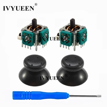 

IVYUEEN 2 x 3d Analog Stick Sensor Potentiometers + 2 x Thumb Sticks Cap Cover for Microsoft Xbox 360 Controller Repair Parts