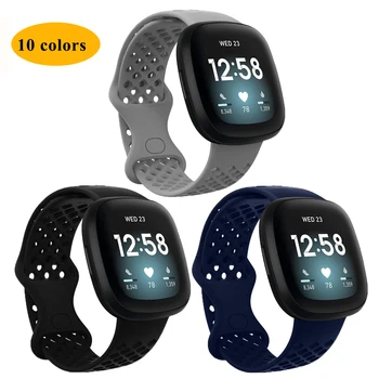 

Silicone Breathable Sports Watchband for Fitbit Versa 3 Strap Women Men S/L Bracelet Wristband belt for Fitbit Sense Accessories