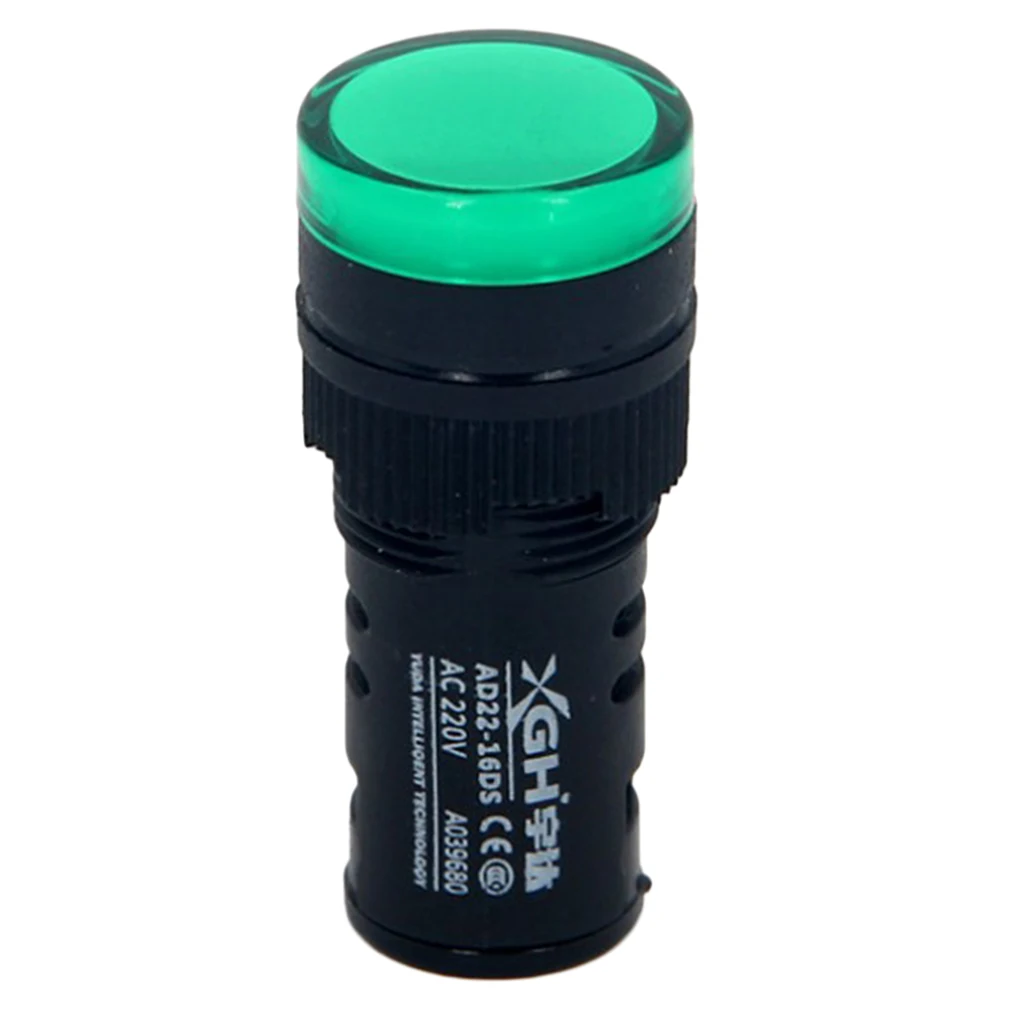 AD22-16DS AC 220V Energy Saving LED Indicator Light, High-brightness Green