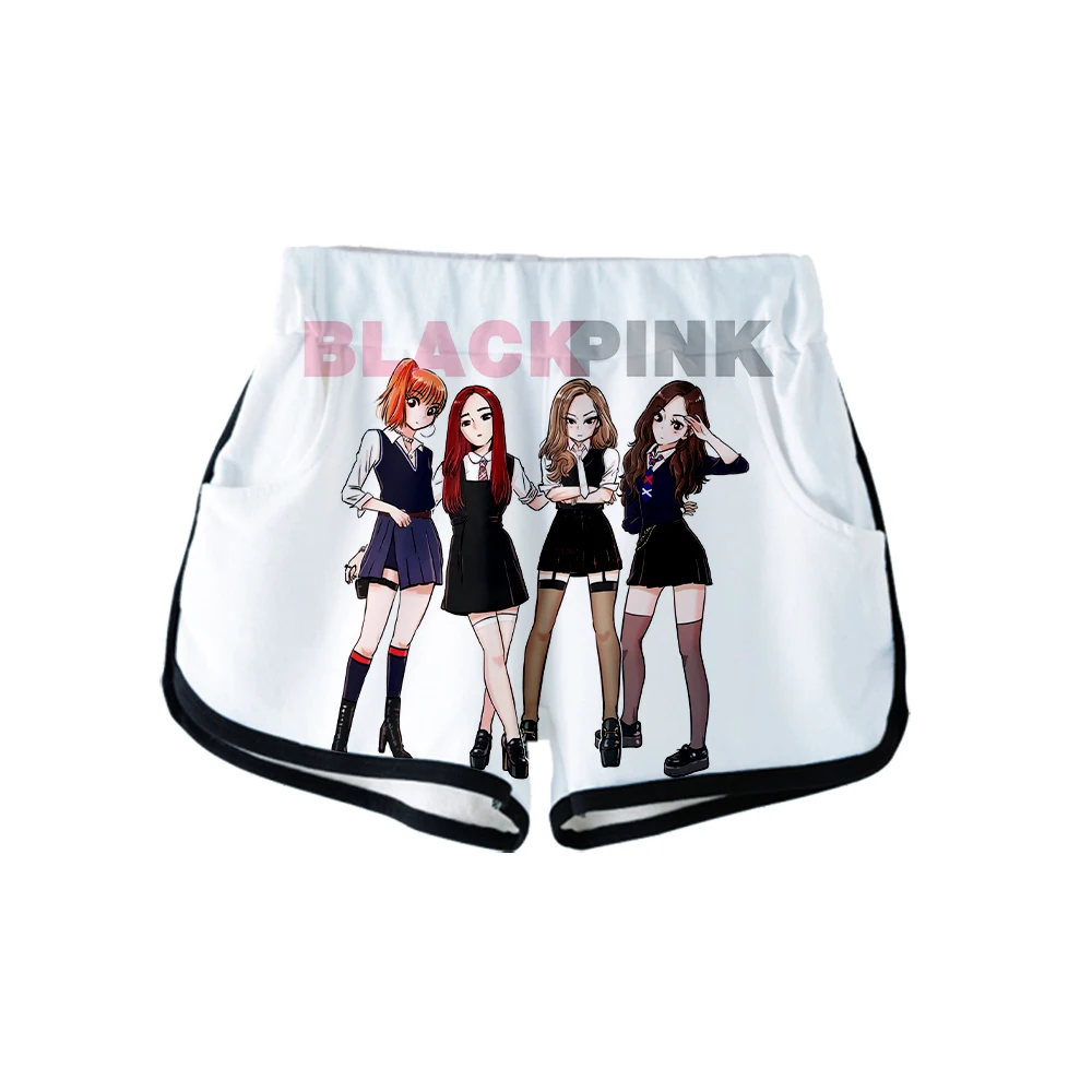 Черные розовые спортивные шорты с принтом, сексуальные женские модные популярные повседневные Мягкие шорты Harajuku, обтягивающие