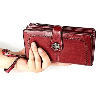 

Cowhide Leather Unisex Wallet RFID Theft Protect Coin Credit Card Holders Business ID Card Fashion Card Holder Casual Wallets