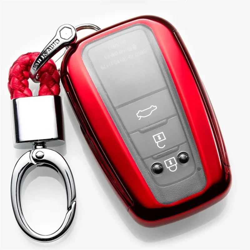 

Car Key Case Cover Protection Accessories Keychain Ring Accessories TPU For Toyota Prius Camry Corolla C-HR CHR RAV4 Prado 2018