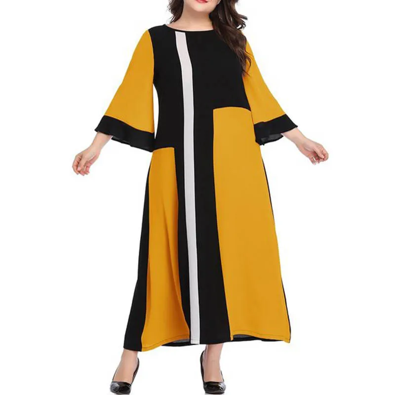 Золотой Сезон лето-осень; женские 4XL 5XL 6XL 7XL 8XL размера плюс бюст 136 см под платье для женщин 4 вида цветов - Цвет: Золотой