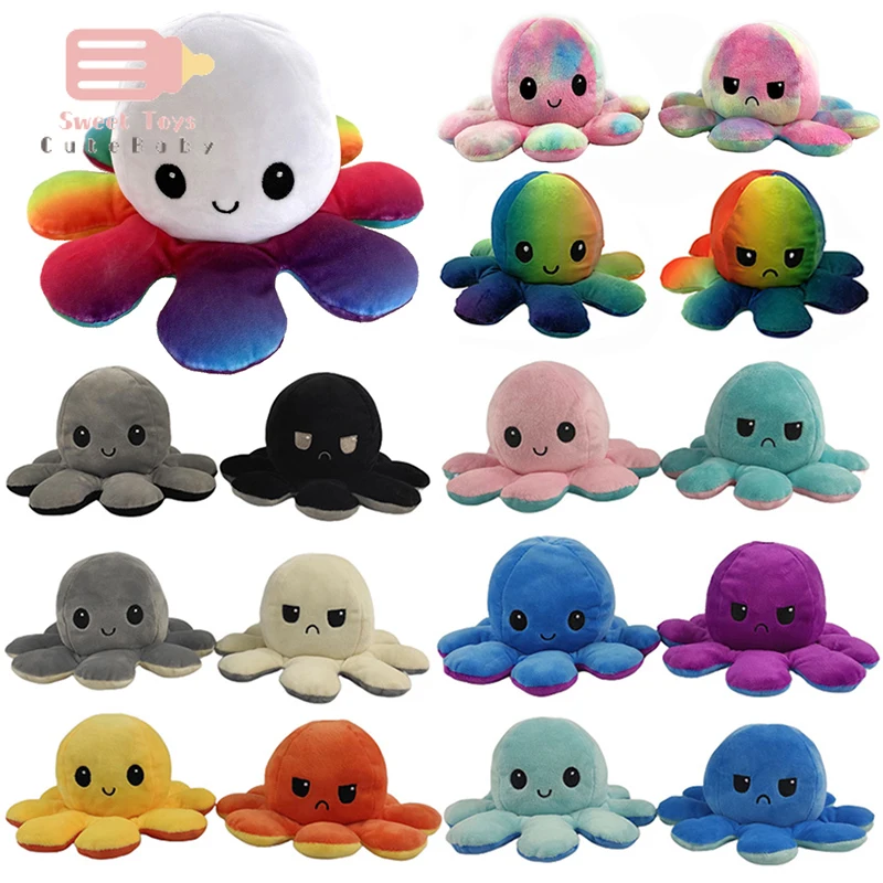 

Reversible Flip Plush Octopus Plush Stuffed Toy Soft Animal Home Accessories Cute Animal Doll Children Gifts Baby Companion Toy
