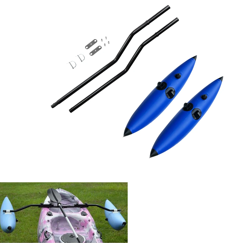2 X PVC Inflatable Outrigger Stabilizer & Sidekick Ama Kit For Kayak Fishing