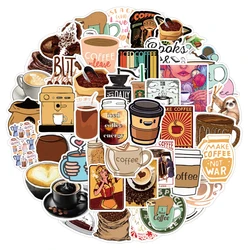 Autocollants esthétique café mignon pour étui de téléphone, Scrapbooking, bouteille d'eau, valise, dessin animé, décalcomanie, jouet pour enfant, 10/30/50 pièces 