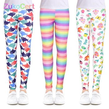 

3PC/lot Girls Leggings for Outdoor Travel Clothes Girls Pants Student Casual Wear Stylish Computer Printing For 4-13 Years