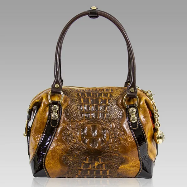 

ALLIGATOR COGNAC ALLIGATOR LEATHER PURSE BAG TOP HANDLE WHOLESALE