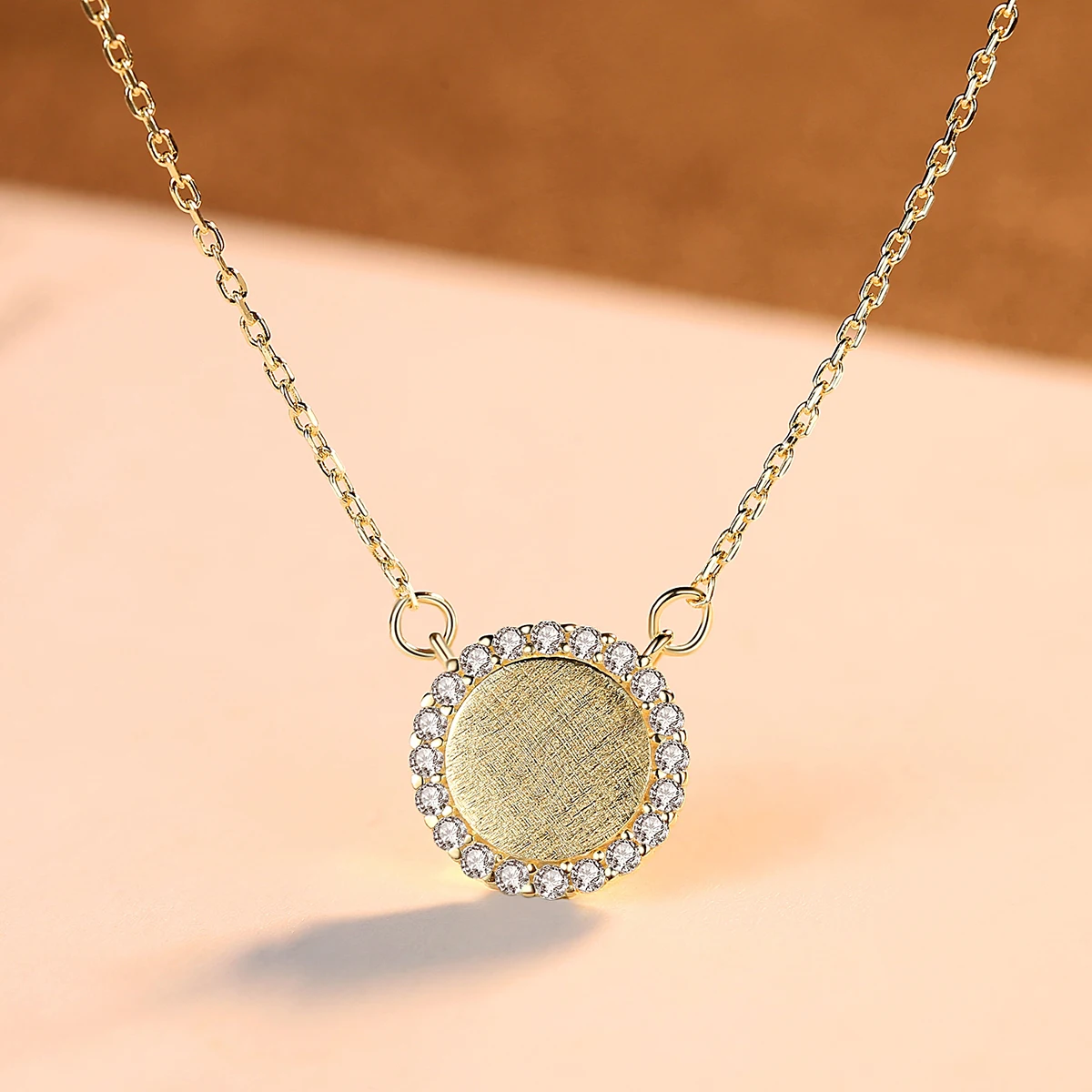 Gem&Time, Настоящее серебро 925, Матовый круглый чокер, ожерелье для женщин, проложенный, блестящий, циркониевый круг, ожерелье, хорошее ювелирное изделие, подарок SN0315