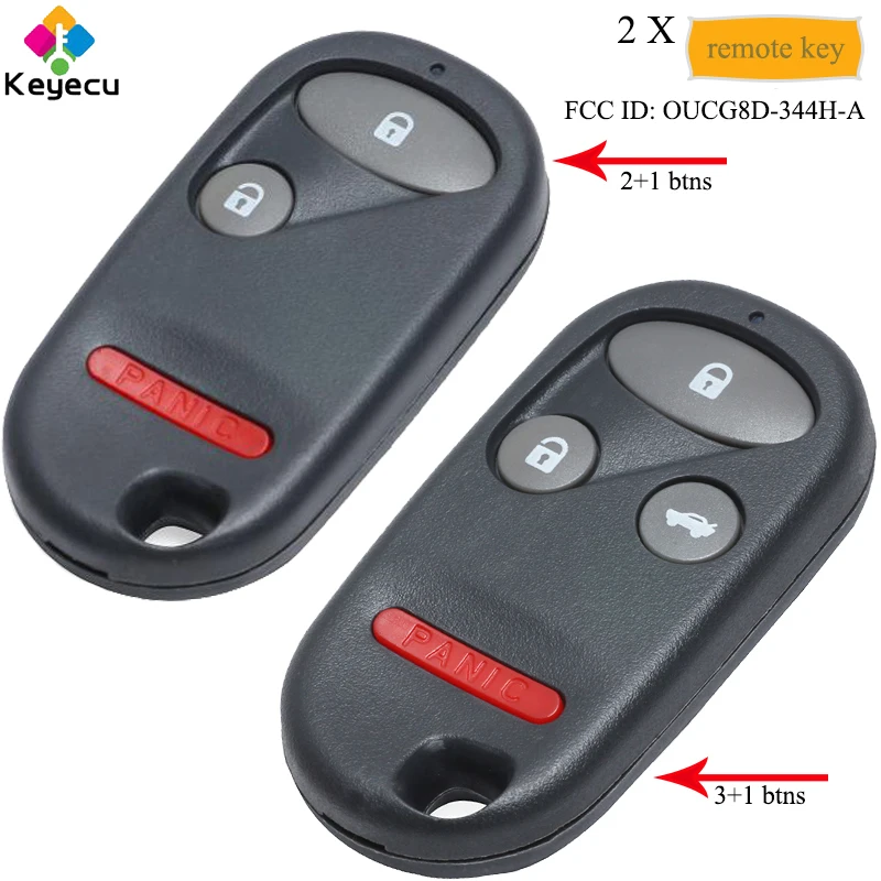 KEYECU пара дистанционный ключ для автомобиля 2 1/ 3/ 3 4 кнопками брелок Honda CR V 2002 2003 2004