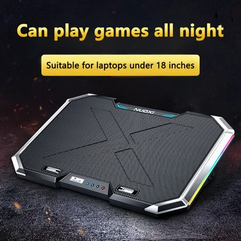 

Laptop Cooler Laptop Cooling Pad LED Light Notebook Gaming Cooler Stand with Six Fan and 2 USB Ports for 12-17inch Laptop