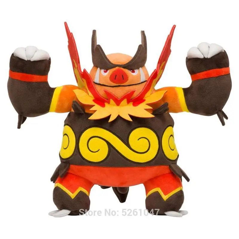 Pocket Monster Big Emboar, плюшевая кукла, мягкие животные, игрушка, милая фигурка Пикачу, 35 см, 13 дюймов, детский подарок