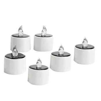 

6 Pieces Type Flicker Solar Power LED Light Candles Flameless Electronic Solar LED Nightlight Solar Energy Candle