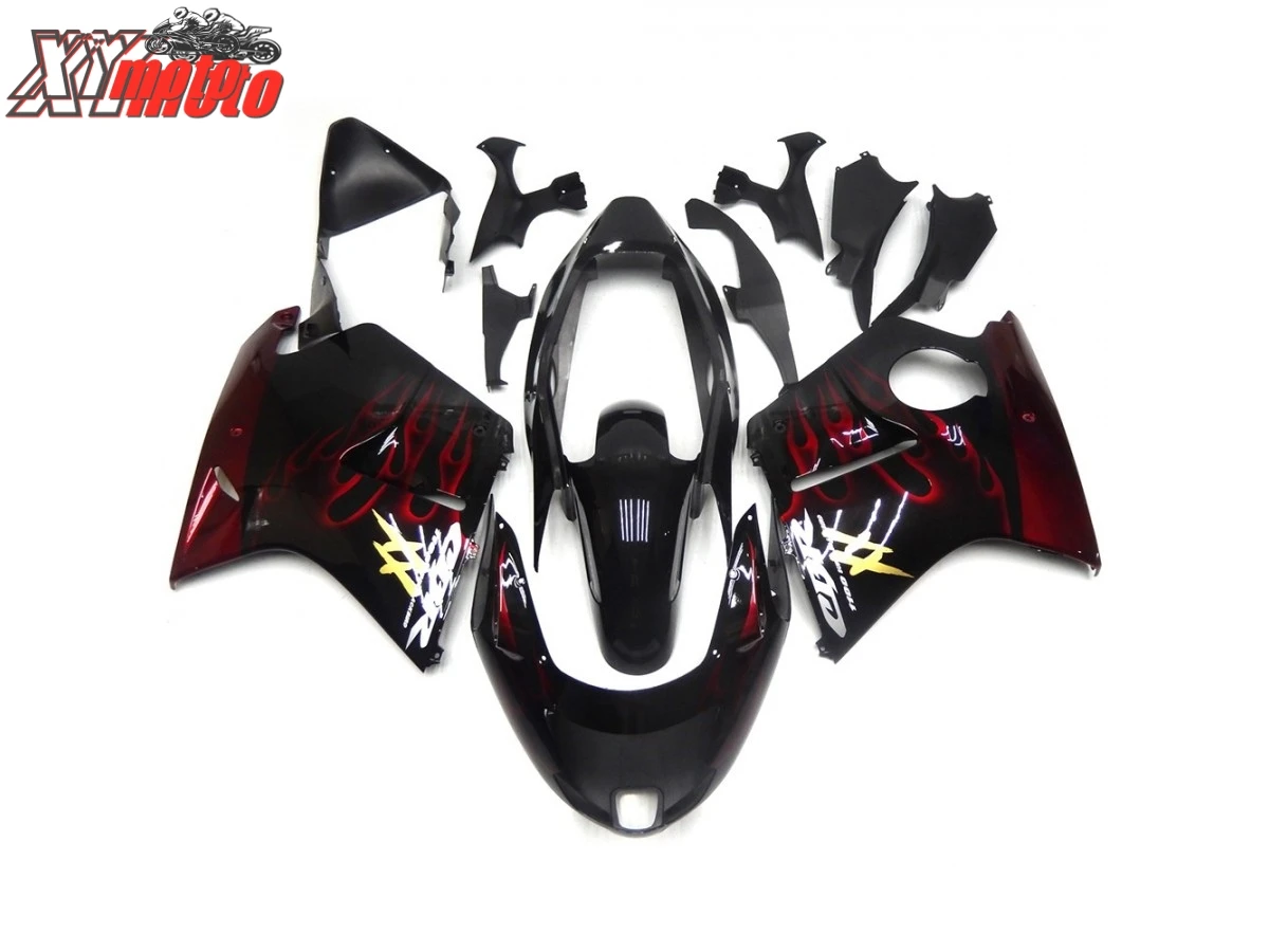 

ABS Fairing Kit For Honda CBR1100XX 1996-2007 Motorcycle Injection ABS plastic Fairings CBR 1100XX 96-07 Red Flame Bodyworks