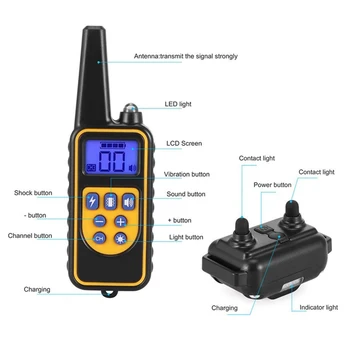 

Hot 880 Electric Dog Collar Pet Rechargeable Remote Control Waterproof Control Dog Training Collar with LCD Display Dog Collar