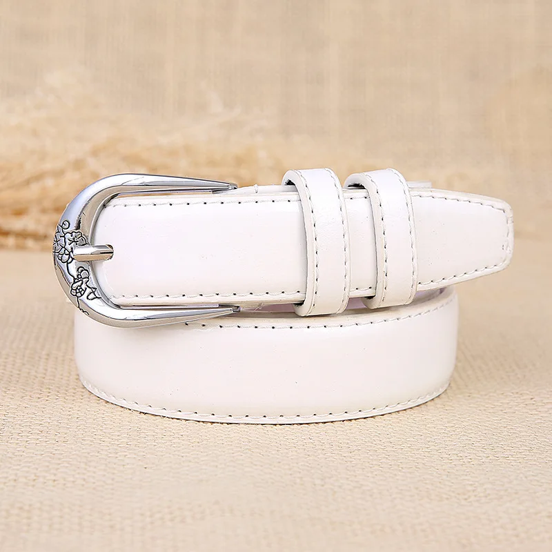 White Deepeel, 1 шт., 2,8X105 см, Ретро стиль, модный, с пряжкой, кожаный ремень, искусственная кожа, женский ремень, для отдыха, аксессуары для брюк, YB247 - Цвет: White