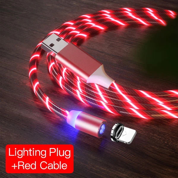 ACCEZZ Магнитный зарядный кабель для быстрой зарядки для iPhone 11X7 ipad Mini Micro usb type C магнитное зарядное устройство Mirco для телефона samsung - Цвет: Red x1  Lighting x1