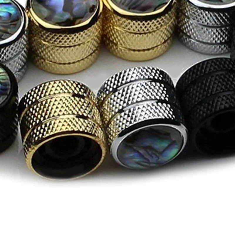 

Guitar Metal Dome Control Knob Abalone Inlay Volume Tone Chrome Gold Silver hot selling Guitar accessories parts