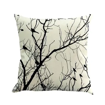 

Tree Bird Wood Pattern Cotton Linen Pillow Cover Pillow Bedding Sets 45*45cm Pillowcase Drop Shipping