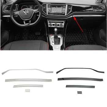 

For VW T-Roc 2017 2018 2019 2020 TRoc Car Center Control Edge Trim Console Strips Stickers Cover Decoration Interior Mouldings