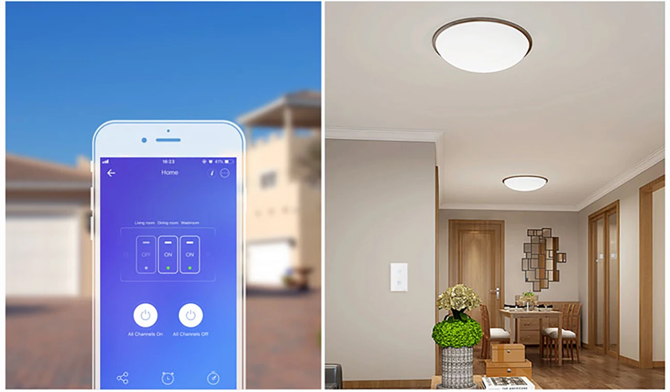 Sonoff T1 ue Smart Wifi mur interrupteur tactile 1 Gang 2 Gang tactile/WiFi/433 RF/APP télécommande contrôleur de maison intelligente travailler avec Alexa