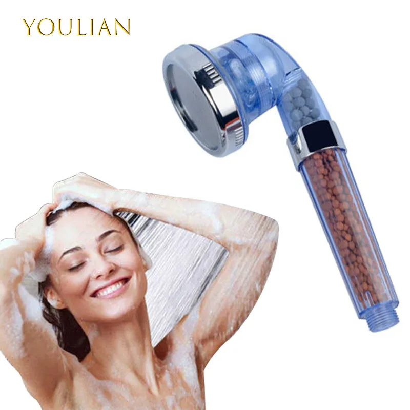 Durable Anion Shower Head Adjustable High Pressure nozzle Stone Stream