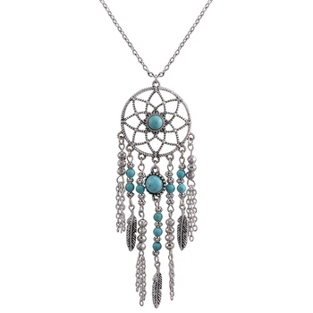 

LOVBEAFAS Fashion Bohemian Vintage Long Necklaces & Pendants Leaves Beads Charm Chain Tassel Maxi Tassel Boho Necklace