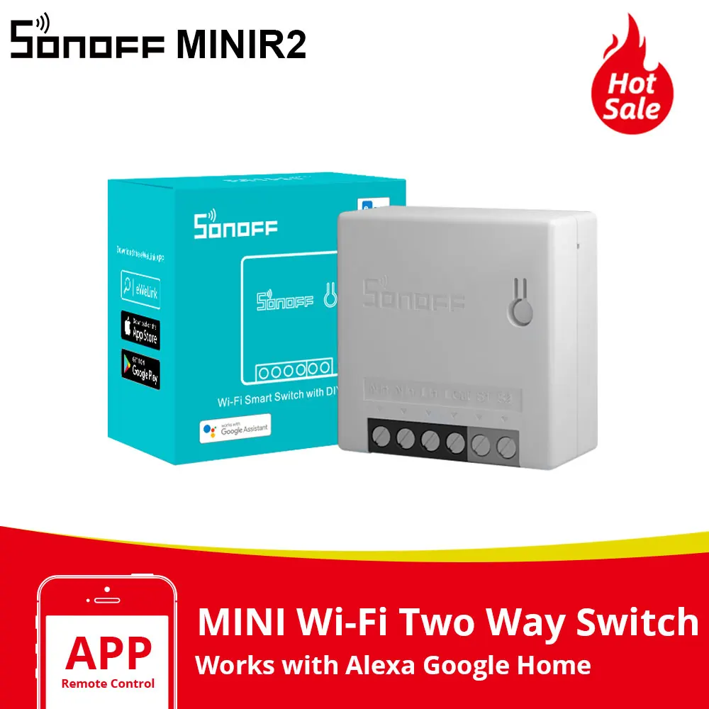 Умный двухканальный переключатель Itead SONOFF MINI R2 дистанционное управление через