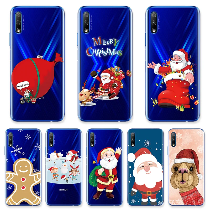 

Funny Santa Claus Xmas Elk Soft Silicon Cover For Huawei Honor 8X 10i 20i 10 20 Lite Merry Christmas Coque For Honor 9X Pro Case