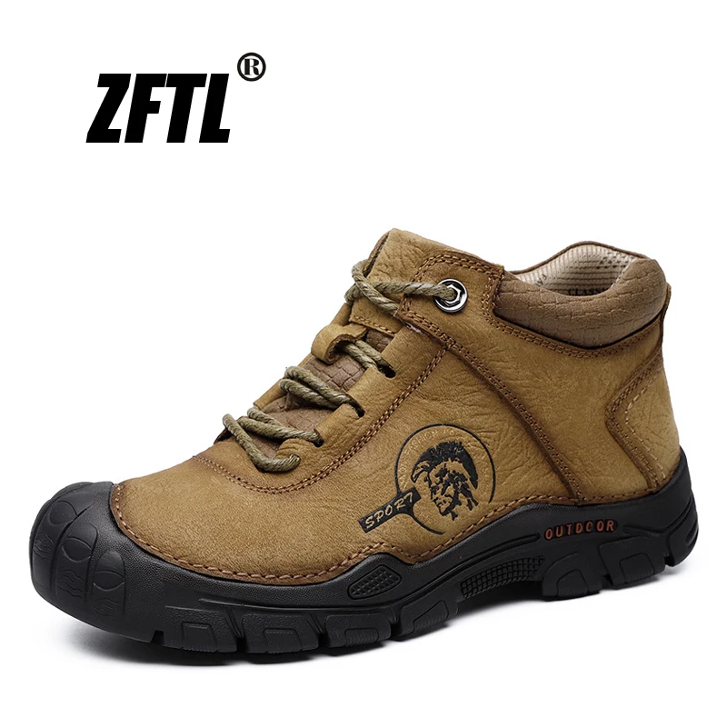 

ZFTL New Winter men's Cotton shoes man snow boots casual lace-up Non-slip thick high-top shoes male Waterproof winter shoes 134