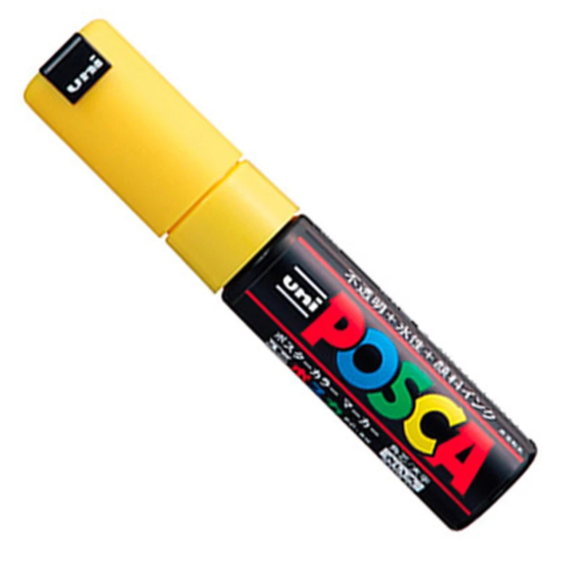 Один кусок Uni Posca PC-8K маркер-широкий Tip-8mm 15 цветов - Цвет: Цвет: желтый