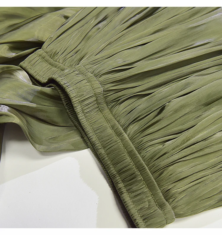 AreMoMuWha/2019 новая плиссированная яркая шелковистая блестящая женская супер огненная длинная юбка была тонкая Феи шелковая сенсорная юбка MH484