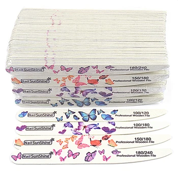 

160Pcs New Arrival Nail File Hot Fashion Nail Files Art Grind Sand Professional Block Double Sided Printing Polished Strip Tools