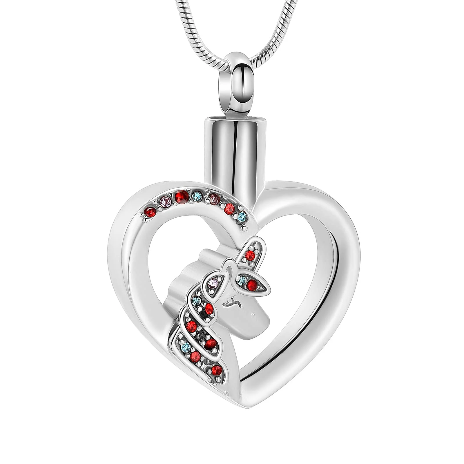 Unicorn Urn Necklace For Ashes Cremation Jewelry For Women Men Memorial