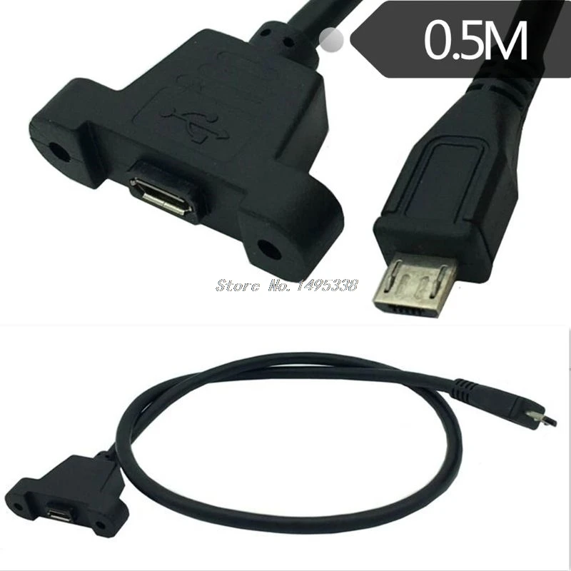 30 см/50 см Micro USB USB2.0 разъем для разъема к гнезду УДЛИНИТЕЛЬ шнур линия с винтами