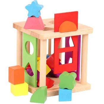 

Kids Wooden Toys Montessori Toy Multi-function Intelligence Box Building Block Children Early Educational Cognition Match Toys