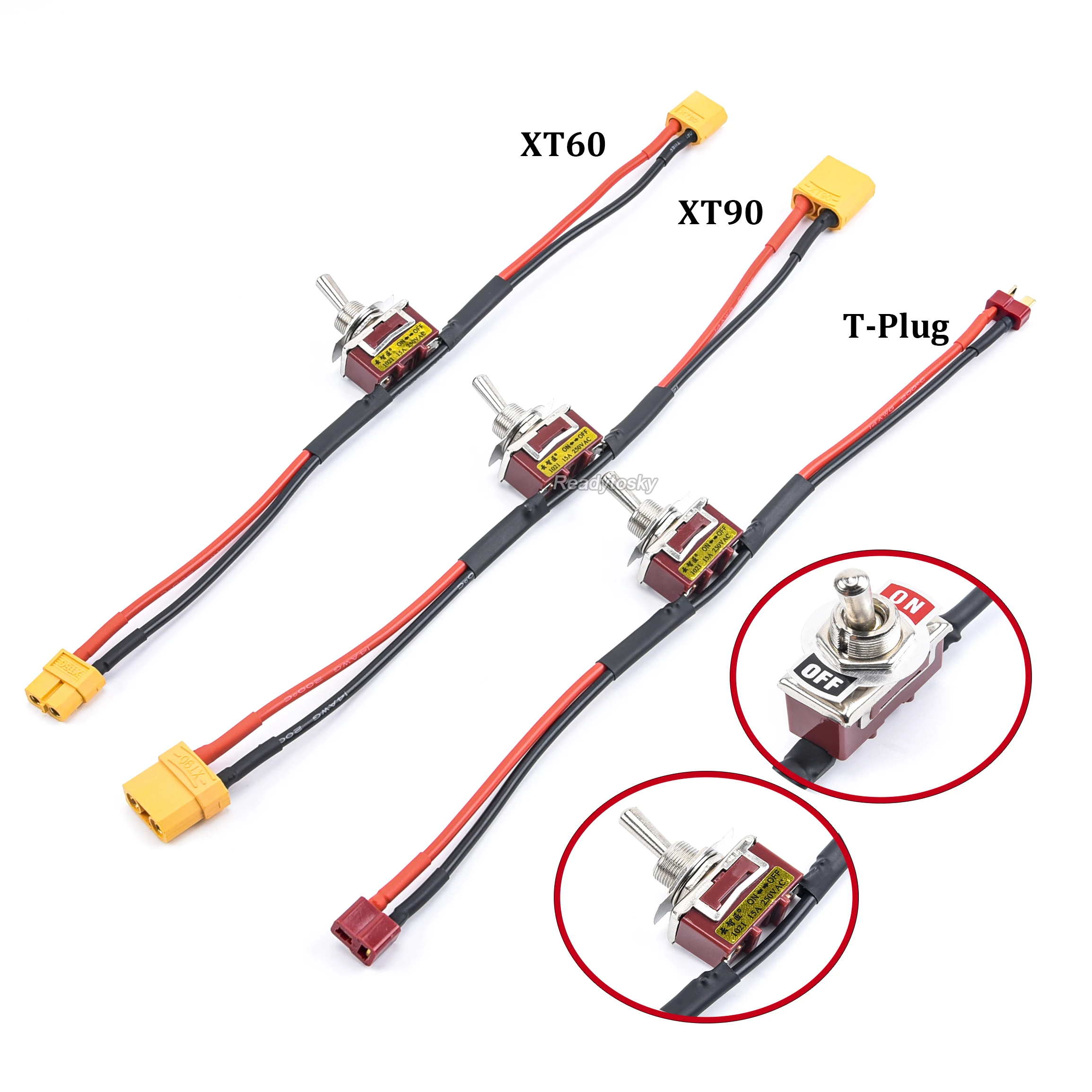 1PCS Large Current High Load Power Supply Switch with T Plug XT60 XT90 Connector for RC Aircraft Model ESC Battery Parts | Игрушки и